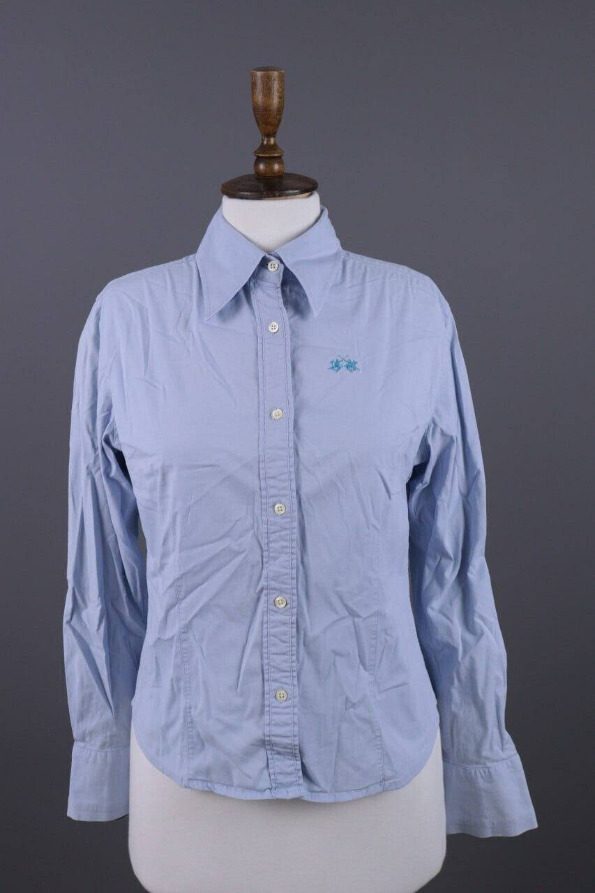 La Martina Buenos Aires Blue Button Down Long Sleeve Blouse Shirt – Size XL