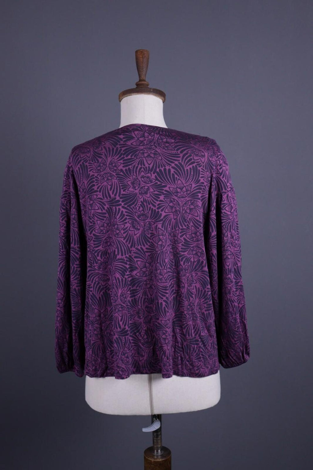 GUDRUN SJODEN Purple Lightweight Floral Sweater – Size M