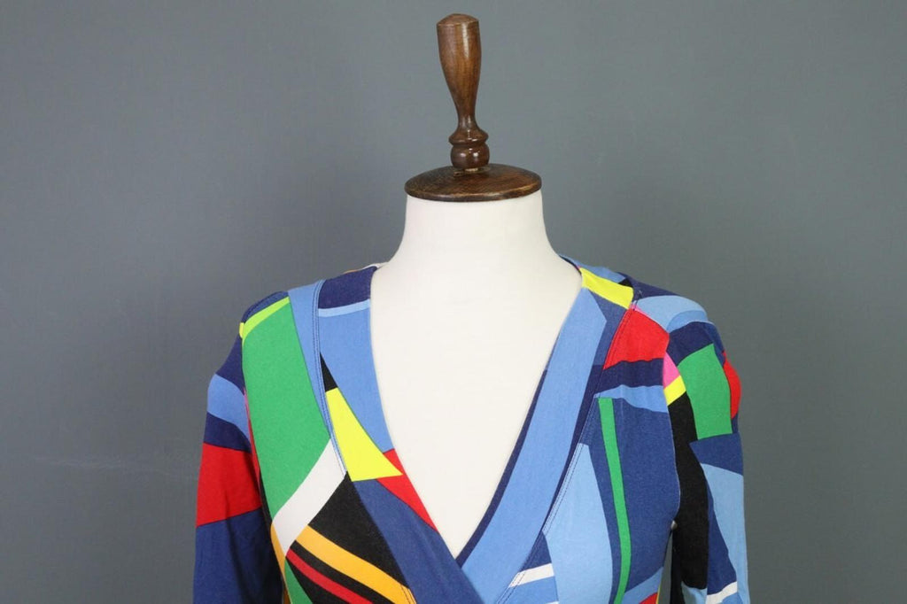 RALPH LAUREN BLACK LABEL Multicolro Colorful 3/4 Sleeve Stretch Blouse Top
