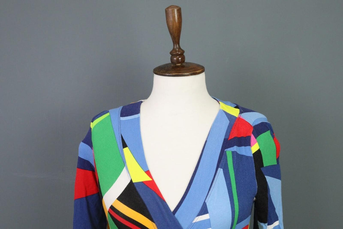 RALPH LAUREN BLACK LABEL Multicolro Colorful 3/4 Sleeve Stretch Blouse Top