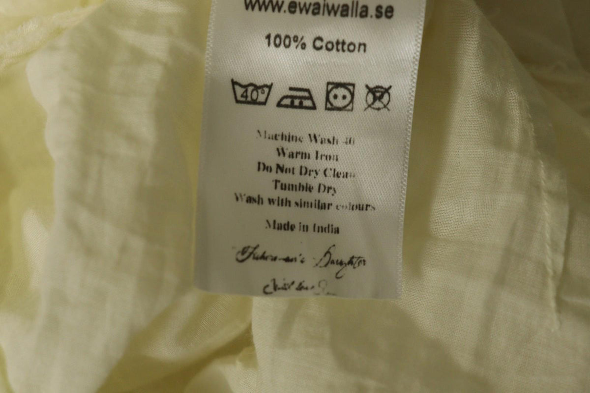 EWA I WALLA Yellow Cotton Spaghetti Strap Lace Hem Partywear Maxi Dress – Size S – Used