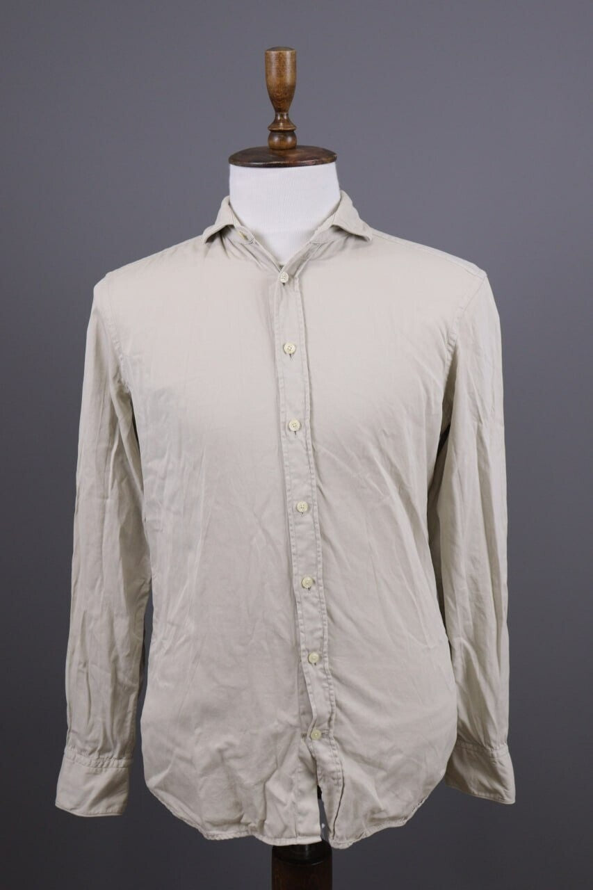 Hackett London Slim Fit Beige Long Sleeve Button Down Shirt – Size M