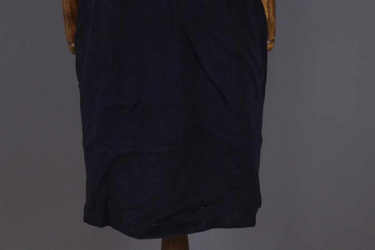 BURBERRY LONDON Blue Wool Angora Lined Sleeveless A-Line Midi Dress – Size 14