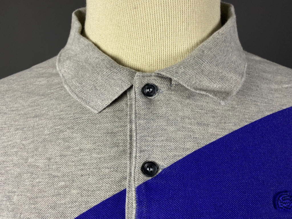 Lacoste Slim Fit Gray Colourblock Long Sleeve Polo Shirt 8 3XL 2XL