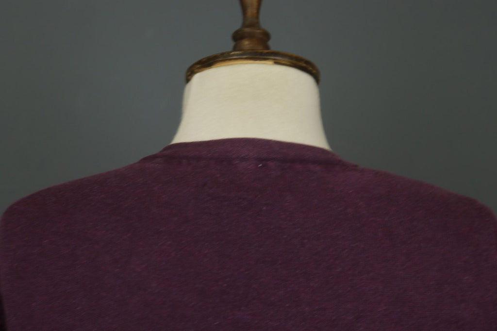 GUDRUN SJODEN Burgundy Cotton Knitted Raglan Sleeve Button Front Cardigan – Size S