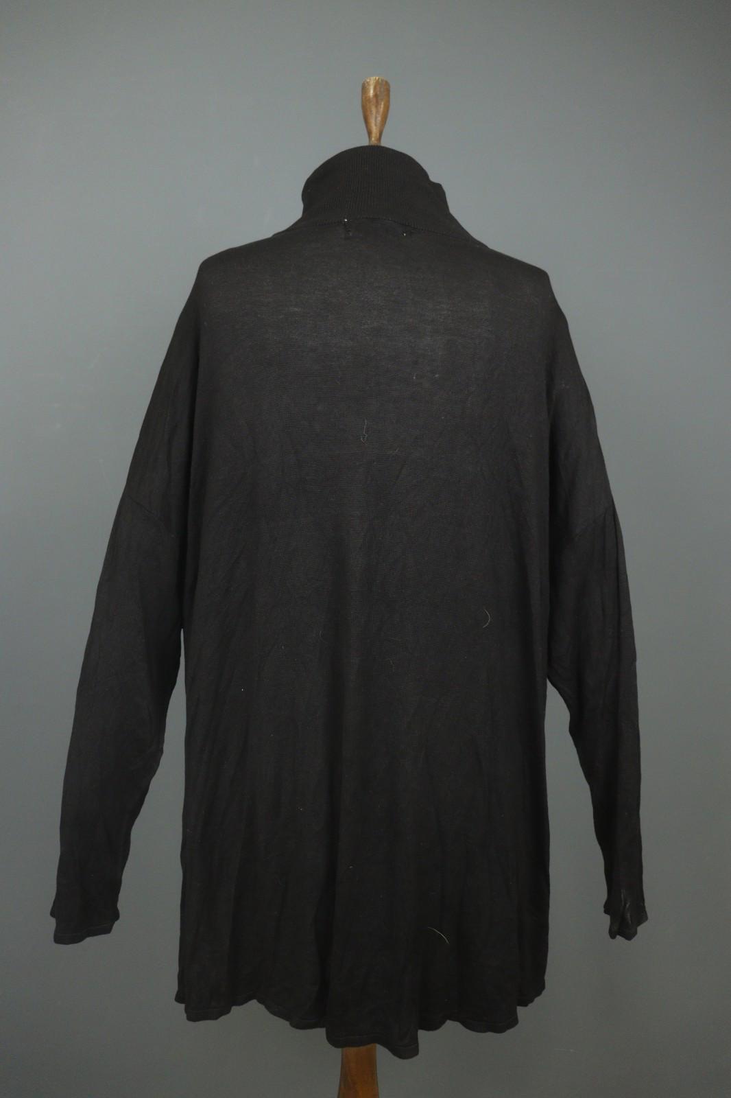 RUNDHOLZ Black 100& Cotton Long Sleeve Mock Neck Pullover Tunic Top – Size L