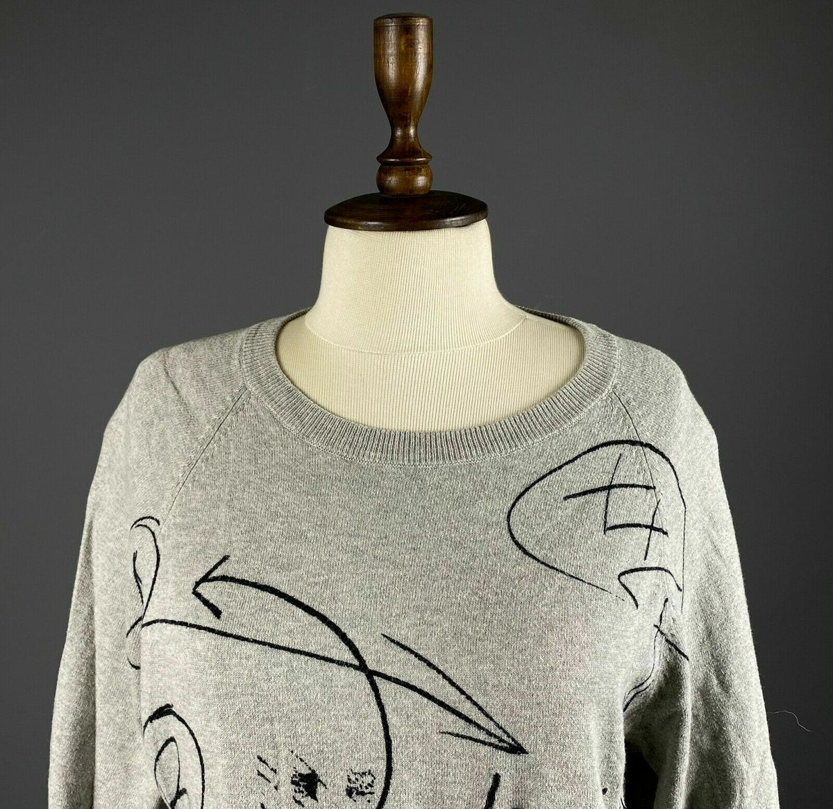 Desigual Why Grey Crew Neck Cotton Jumper Sweater – Women's L