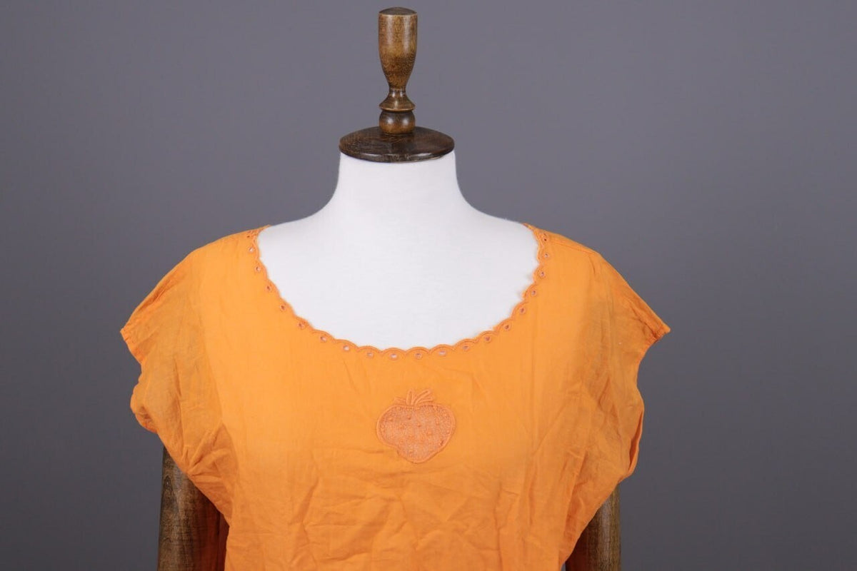 Gudrun Sjoden Orange Lagenlook Blouson Midi Tunic Dress – Size M