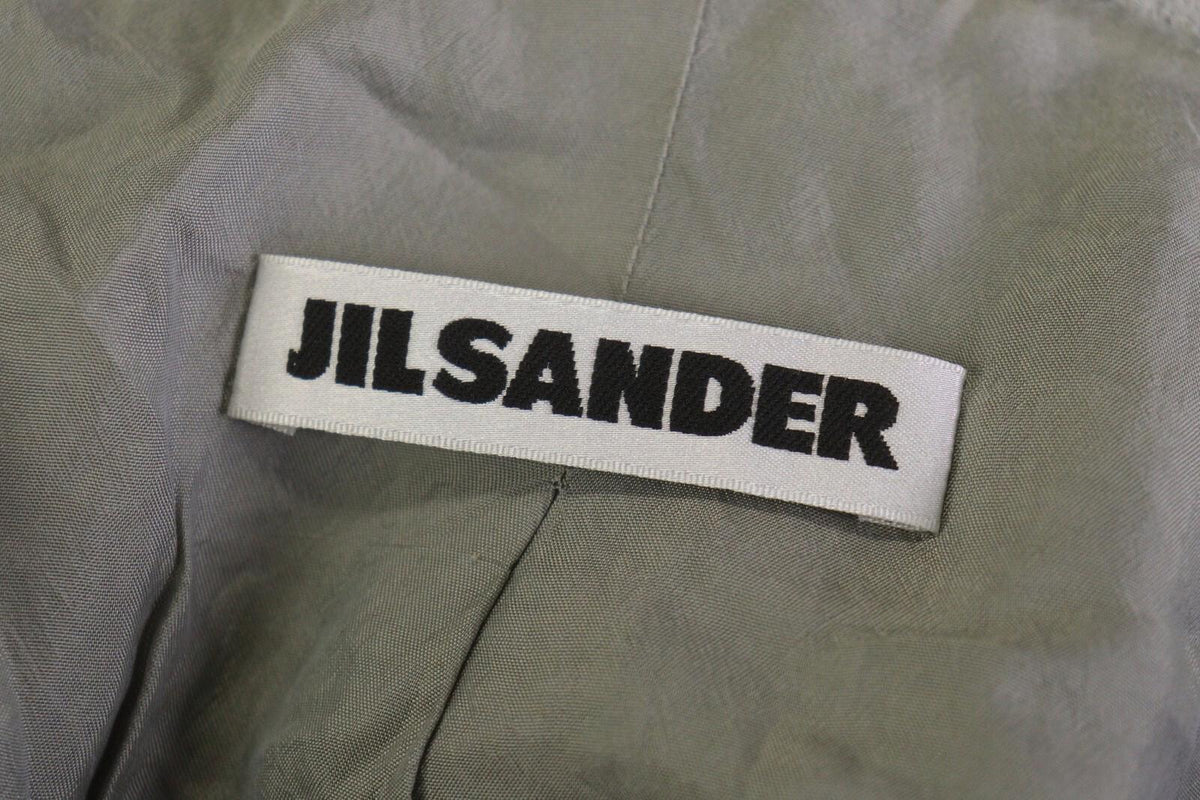 JIL SANDER Gray Plaid 100% Linen Three Button Blazer Jacket – Size 38