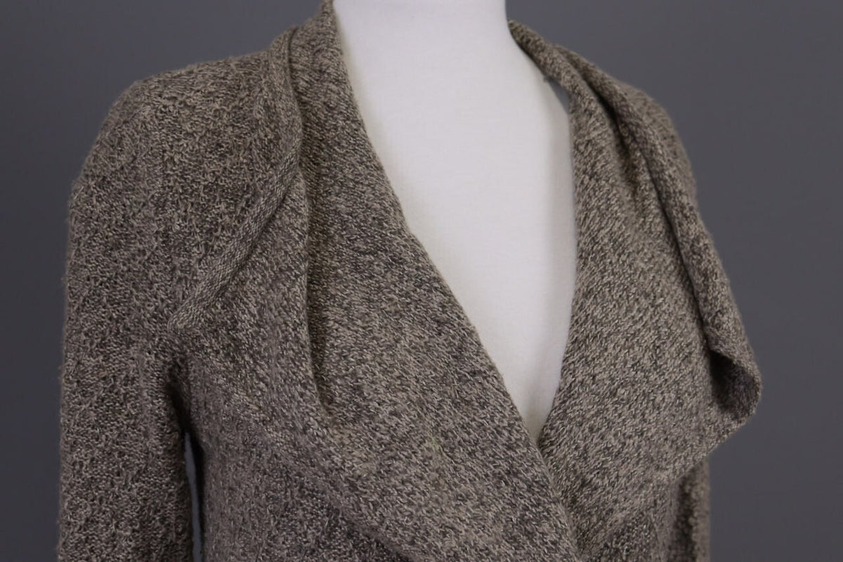 Used Lauren Ralph Lauren Brown Knitted Belted Coat Jacket – Size XS
