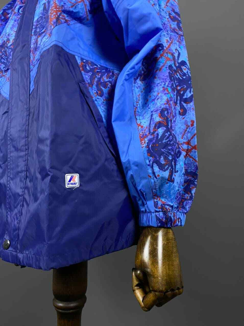 K.WAY PLUS Blue Zip Up Waterproof Windproof Nylon Rainjacket – Men's M