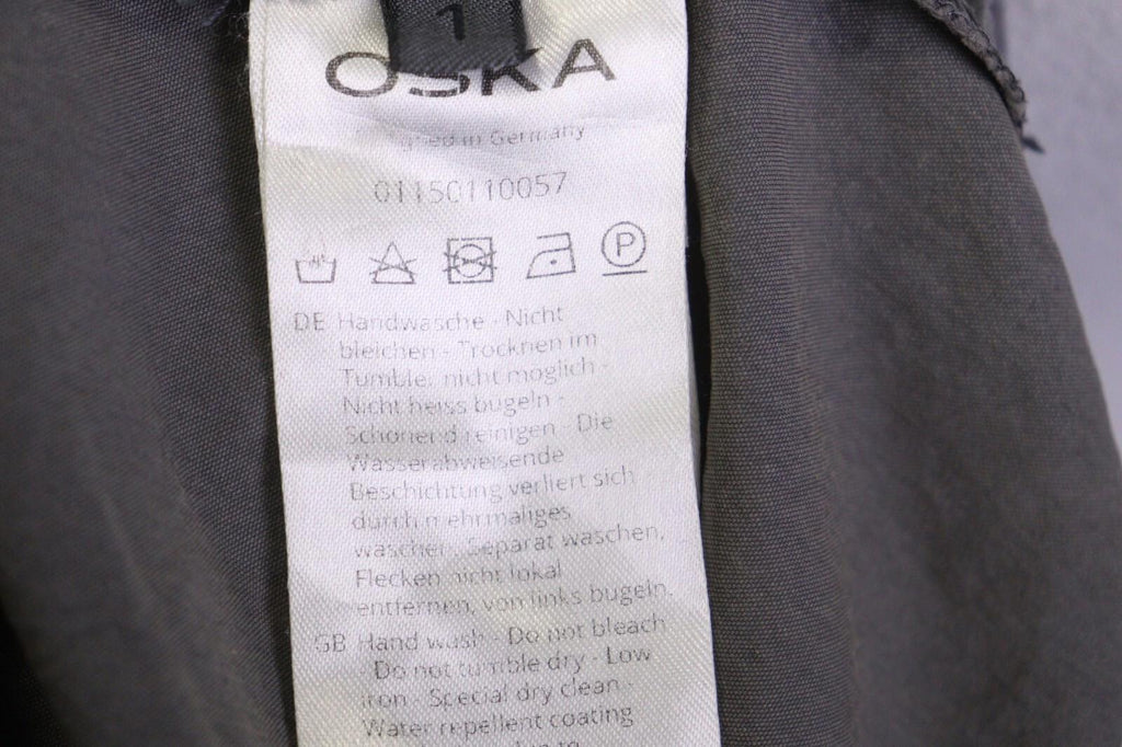 OSKA Gray Long Sleeve Full Zip Collared Pockets Oversized Jacket – Size 1