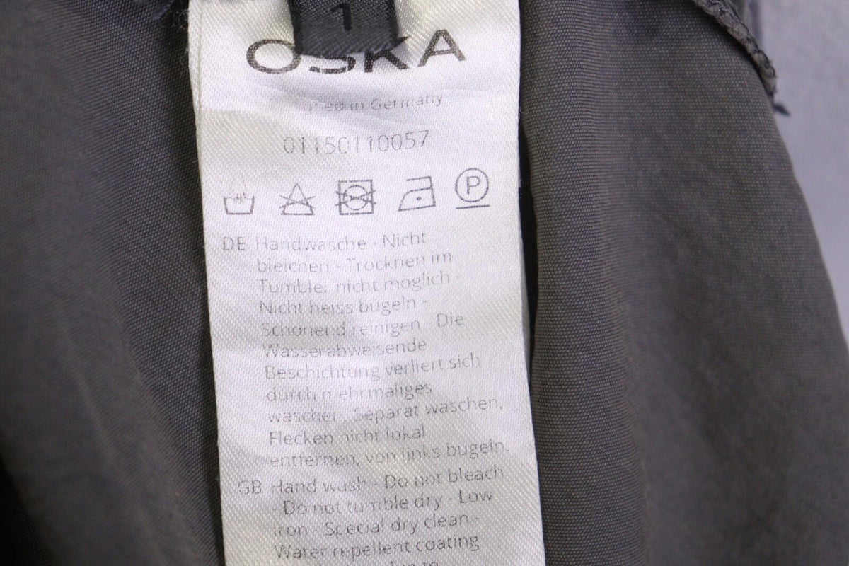 OSKA Gray Long Sleeve Full Zip Collared Pockets Oversized Jacket – Size 1