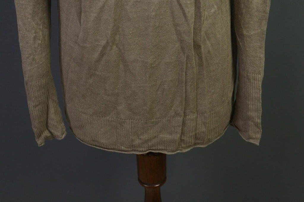 GUDRUN SJODEN Brown Linen Knit Crew Neck Raglan Sleeve Pullover Sweater – Size S