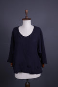 GRIZAS Black Wool Crochet Knit Oversized Boyfriend Sweater – Size L
