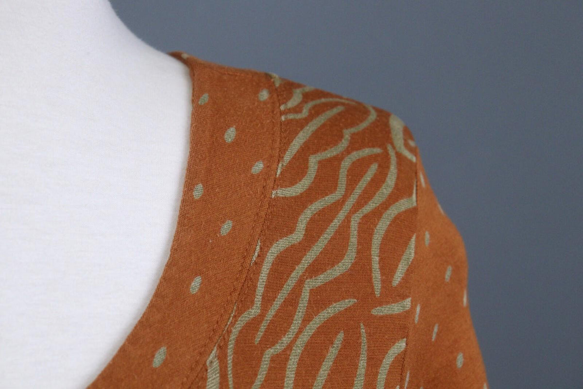 GUDRUN SJODEN Brown Long Sleeve Lightweight Top Blouse – Size S