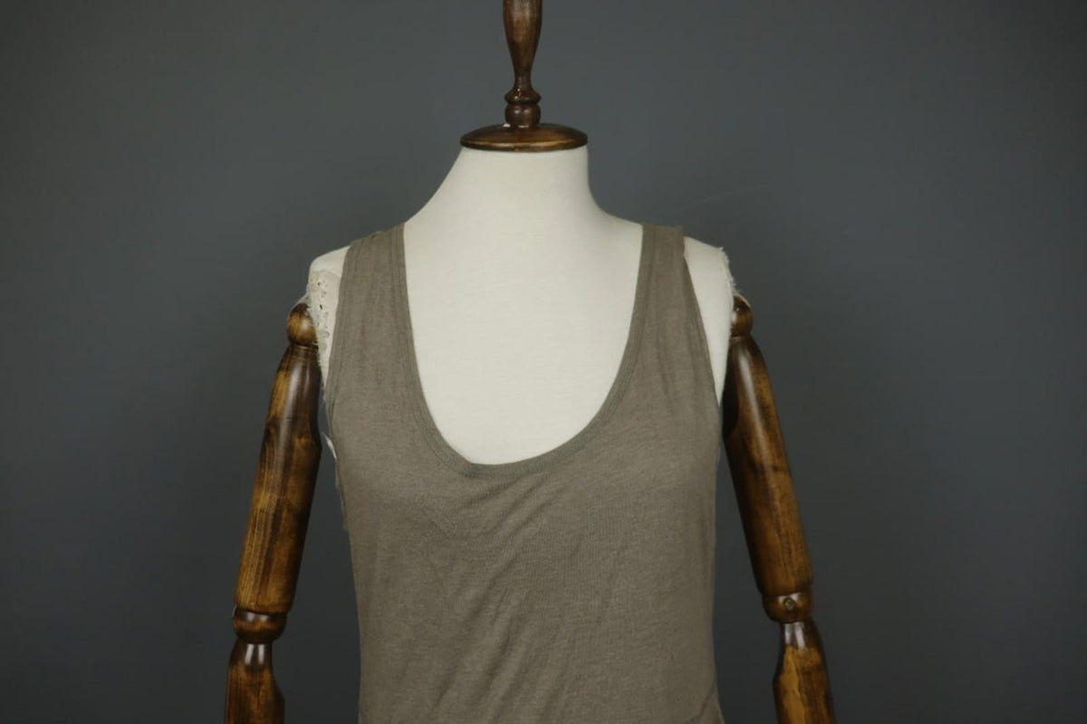 GUDRUN SJODEN Brown 100% Modal Sleeveless Scoop Neck Pullover Tank Dress – Size L