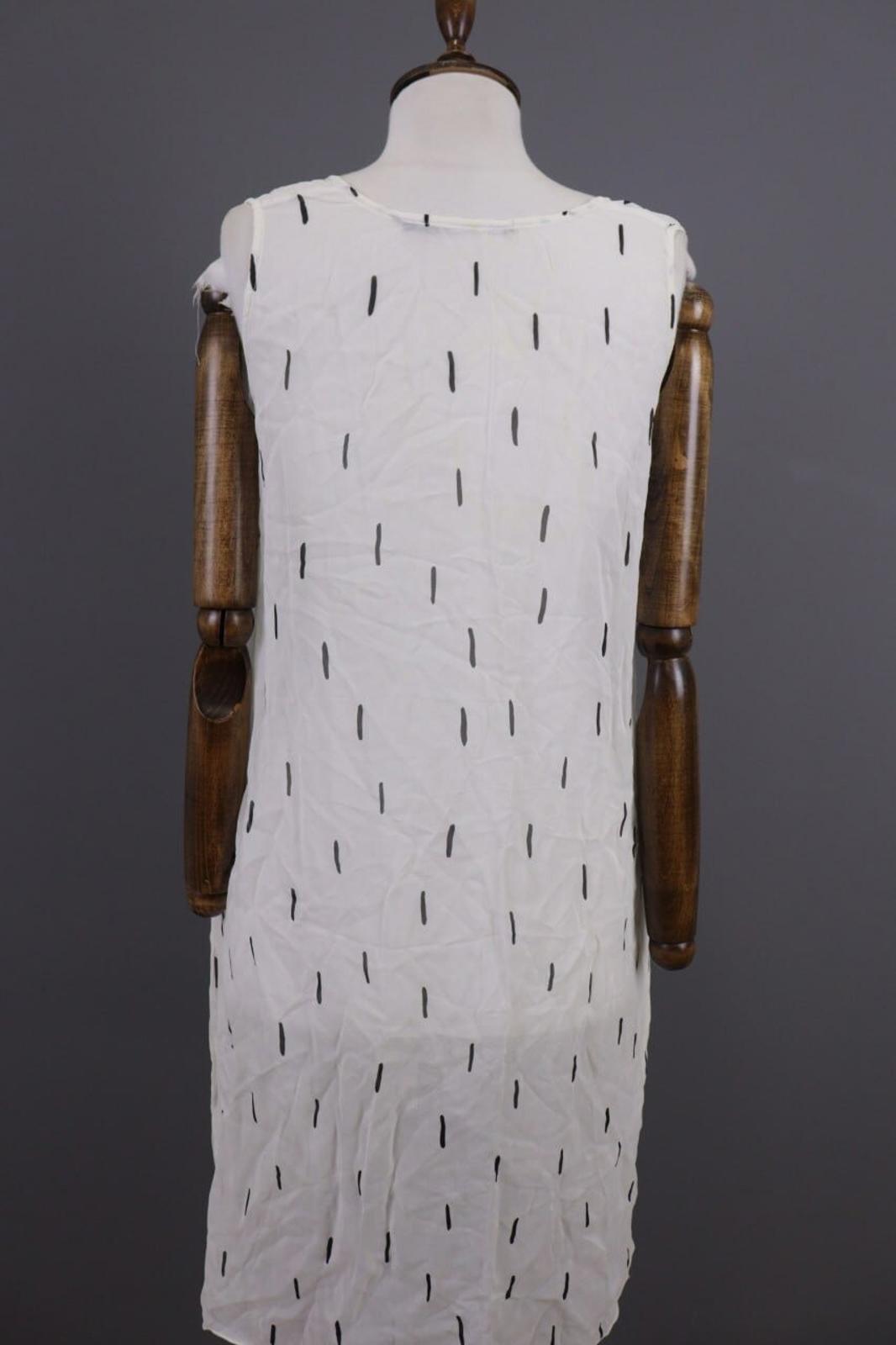 GUDRUN SJODEN White Printed Sleeveless Lightweight Blouson Dress – Size S