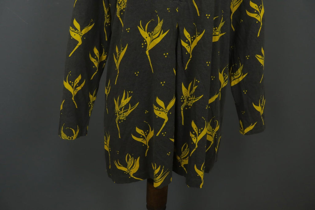 Gudrun Sjoden Multi Floral Long Sleeve Round Neck Button Front Shirt Dress Sz L – Used