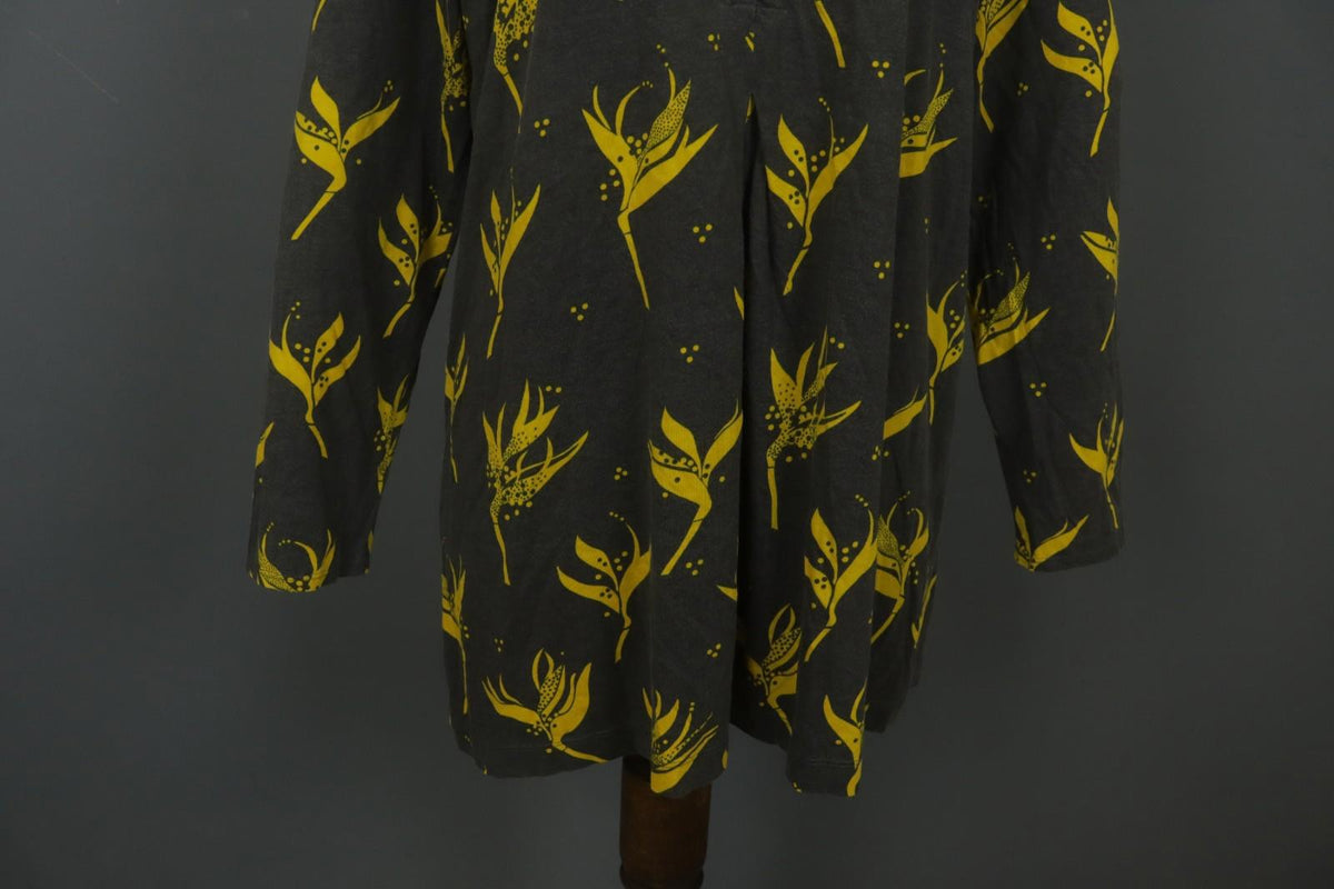 Gudrun Sjoden Multi Floral Long Sleeve Round Neck Button Front Shirt Dress Sz L – Used