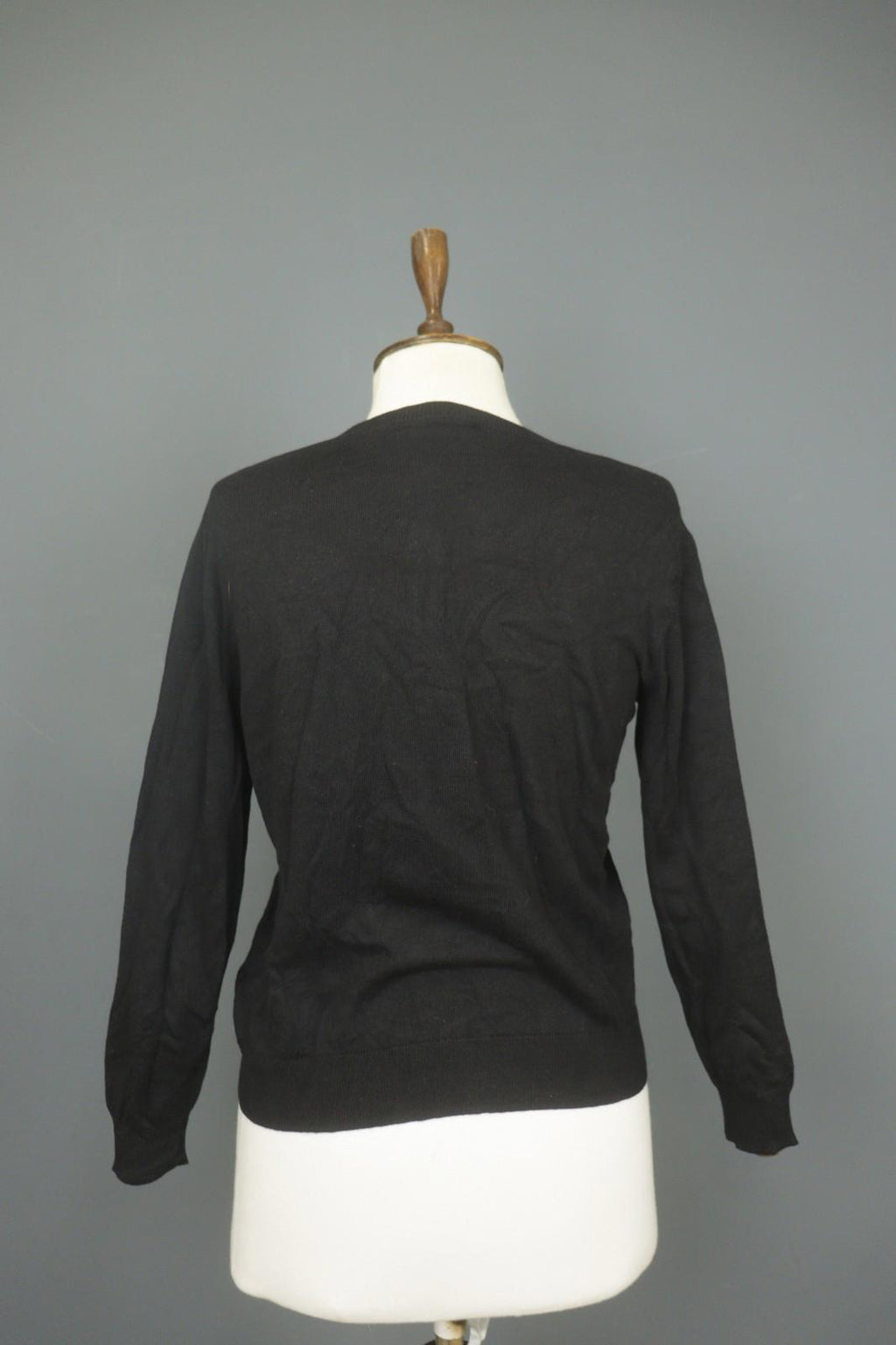 COACH Black Viscose Blend Raglan Sleeve Button Front Cardigan Sweater – Size S