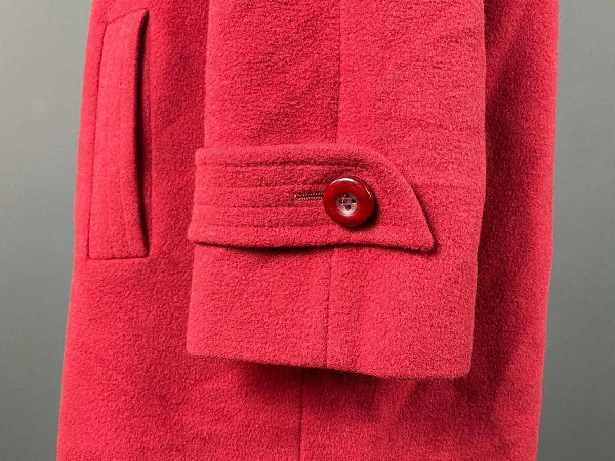 HENSEL & MORTENSEN Red Angora Wool Double Breasted Coat – Size 18