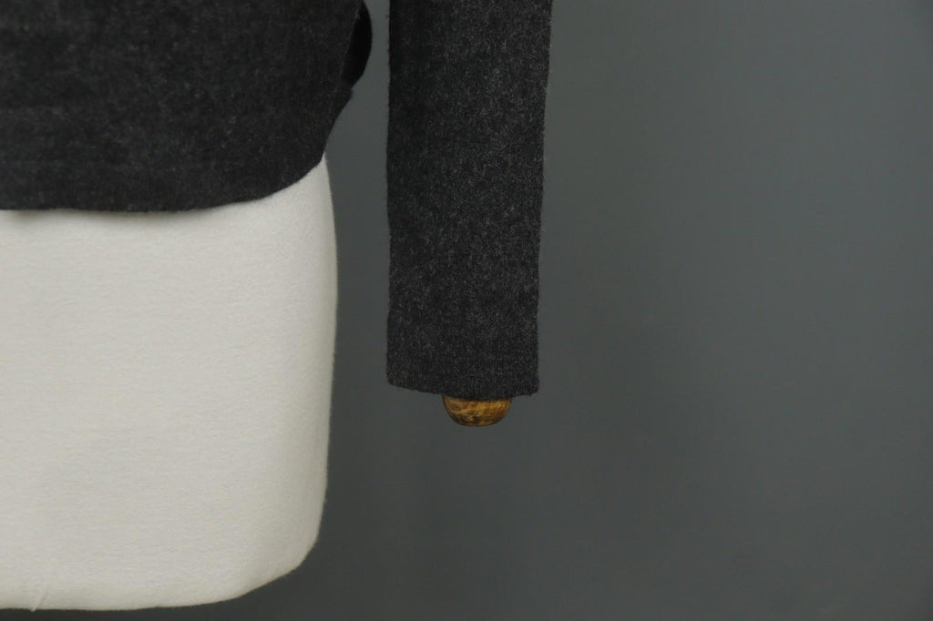 FABIANA FILIPPI Gray Merino Wool Long Sleeve Open Front Cardigan Sweater – Size 44