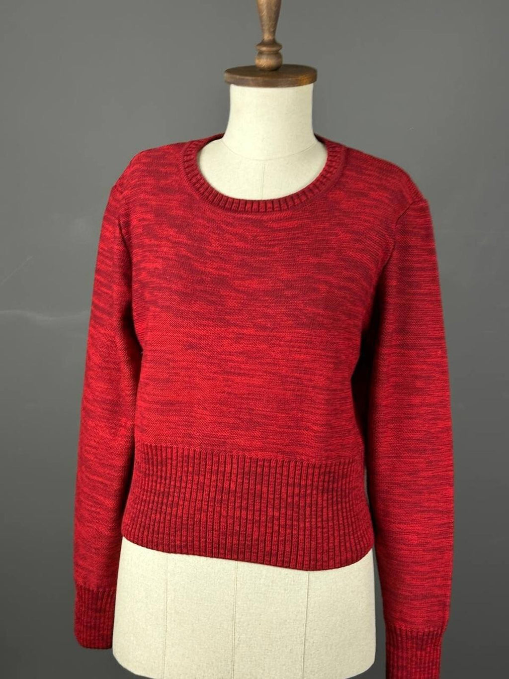 VERSACE JEANS Red Knit Cropped Sweater – Size L