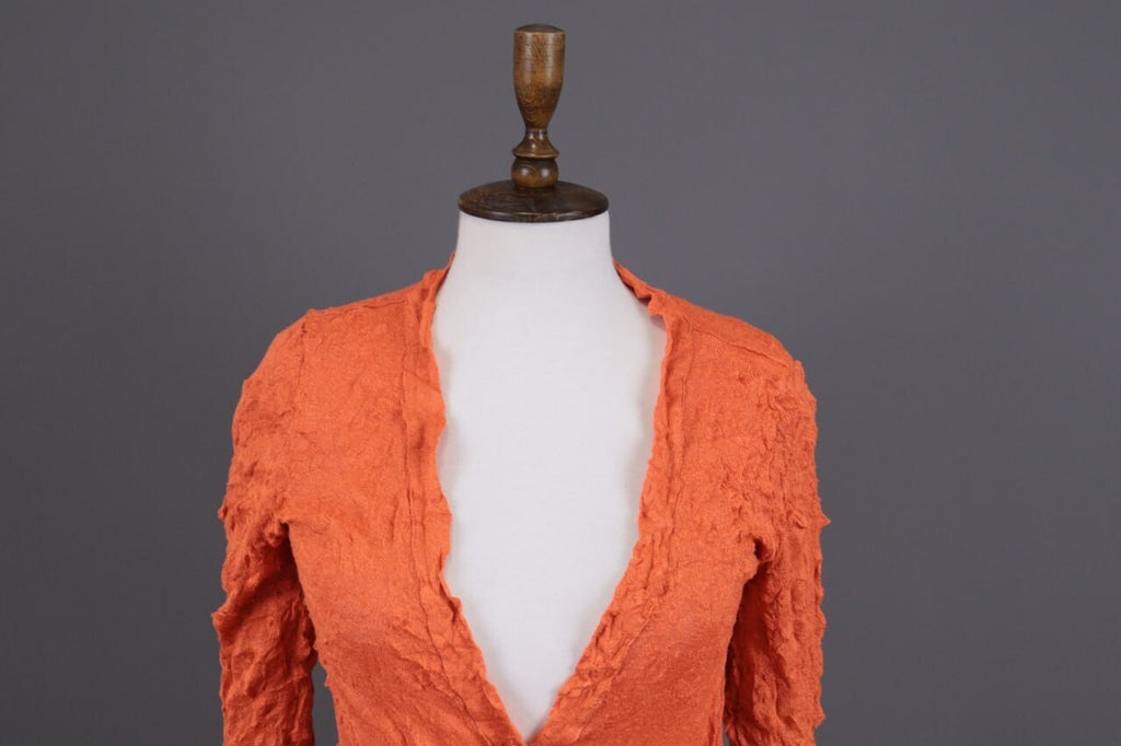 Aventures des Toiles Orange Button Down Long Sleeve Blouse Shirt – Size 38 / S