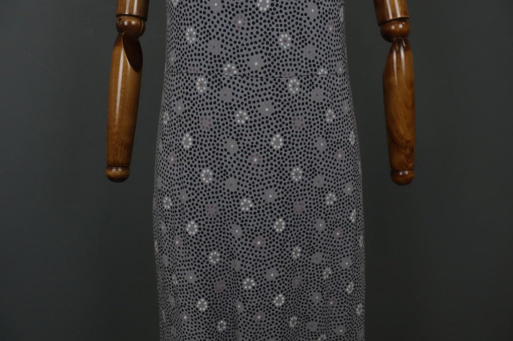 GUDRUN SJODEN Gray Modal Floral Scoop Neck Wide Strap Pullover Tank Dress – Size L