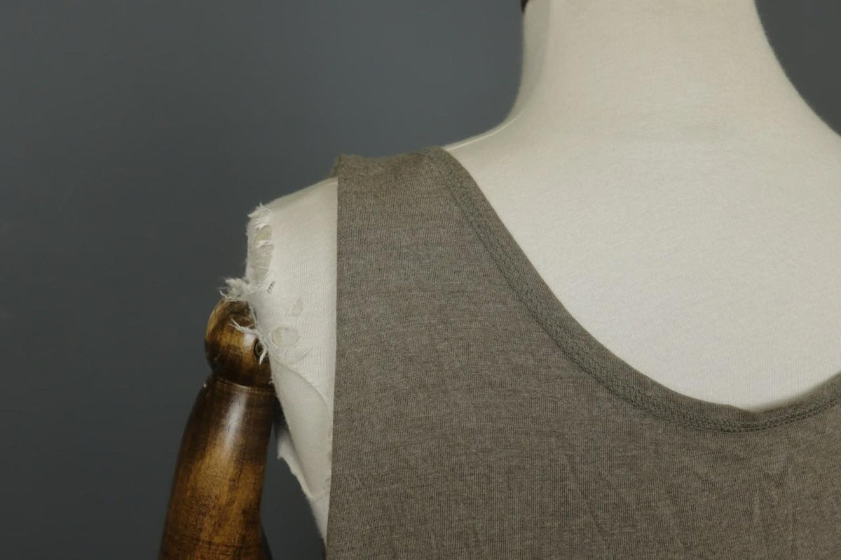 GUDRUN SJODEN Brown 100% Modal Sleeveless Scoop Neck Pullover Tank Dress – Size L