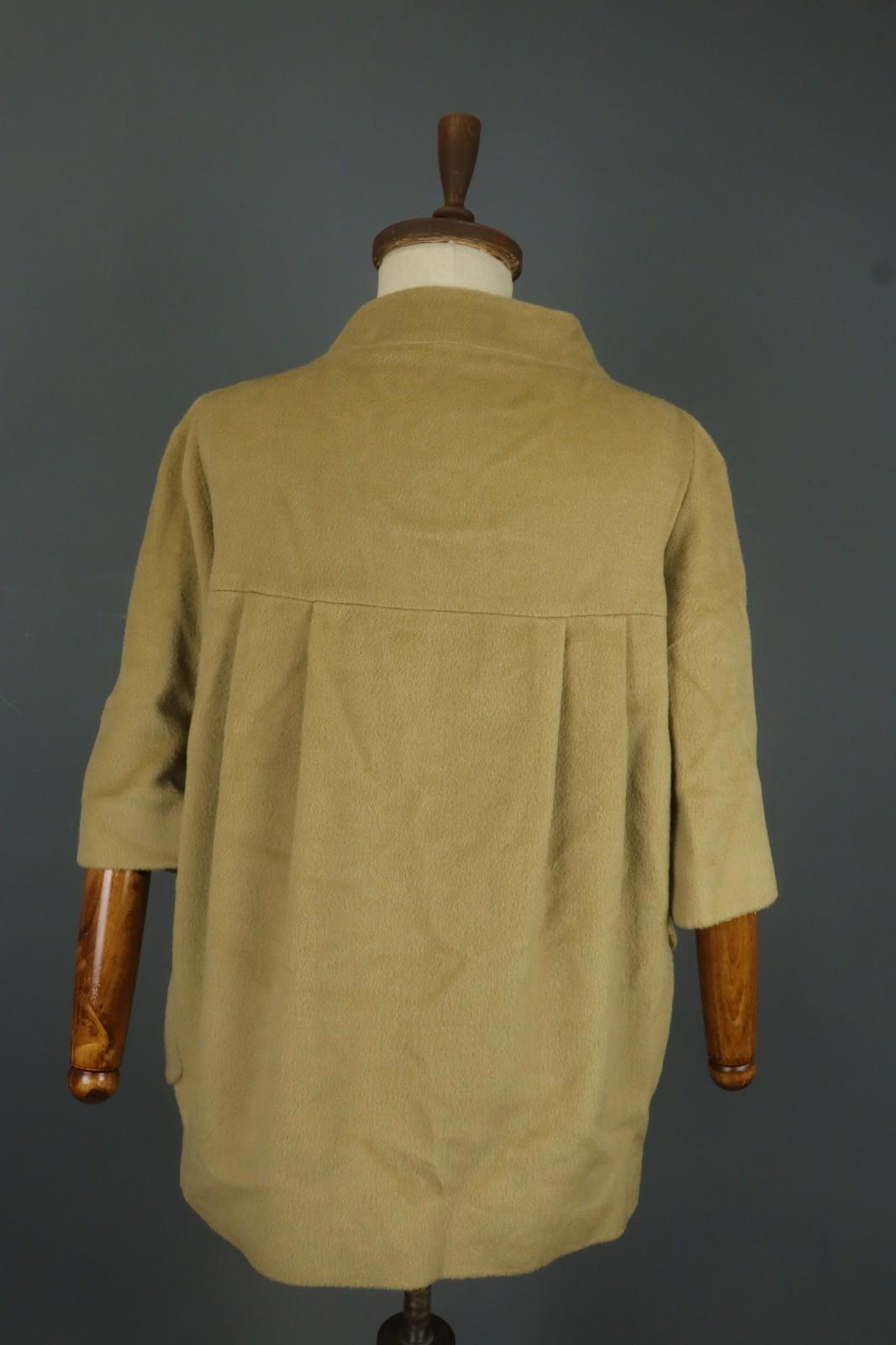 MOSCHINO Aeffe Brown 100% Virgin Wool 3/4 Sleeve Cheap and Chic Short Coat Sz 38