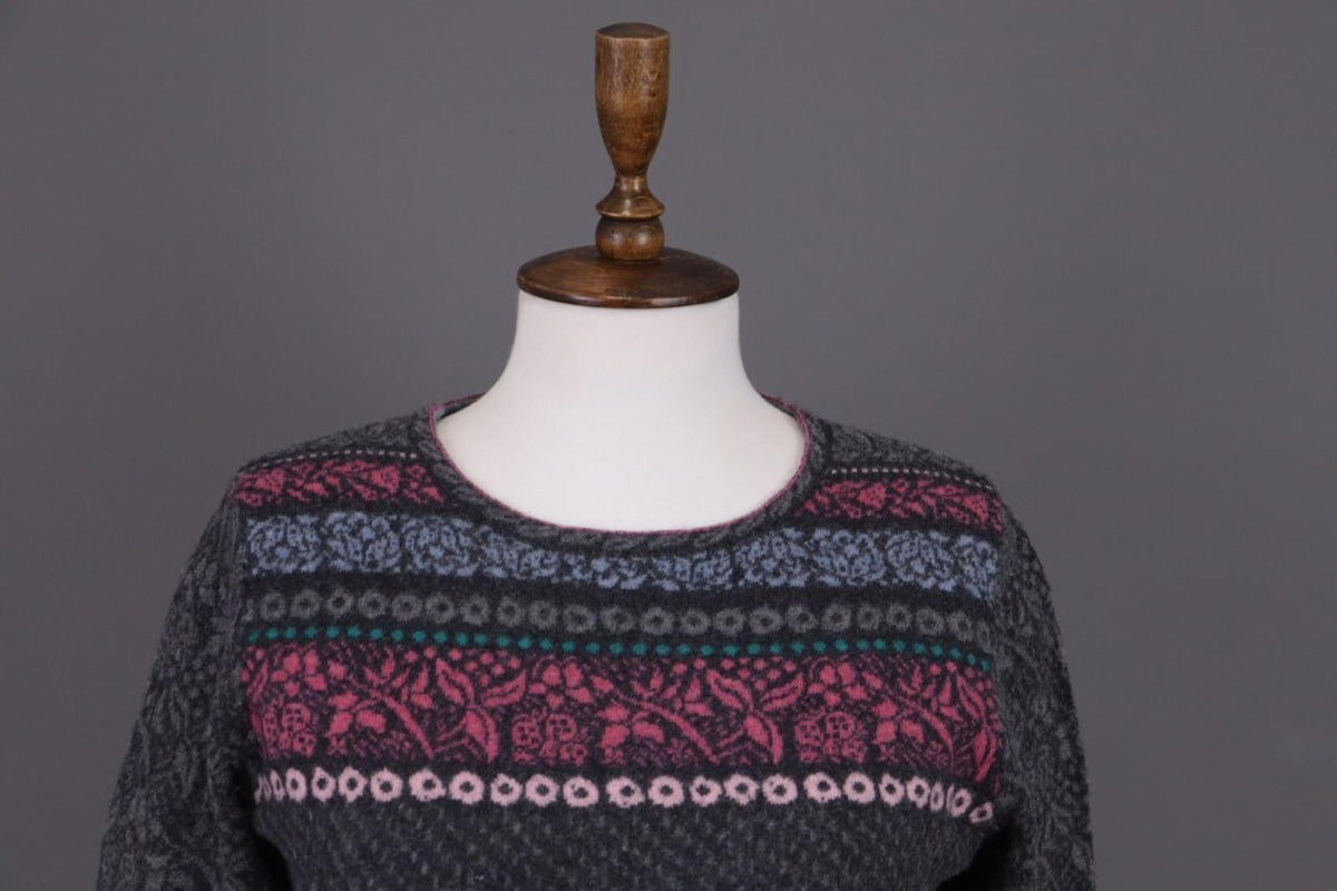 IVKO Multicolor Floral Jacquard Wool Knit Jumper Sweater – Size M / 38