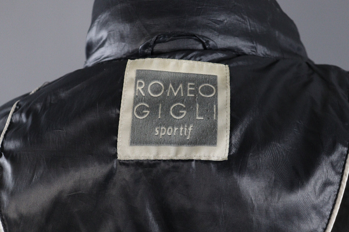 Romeo Gigli Full Zip Quilted Belted Puffer Down Overcoat Jacket – Women's L