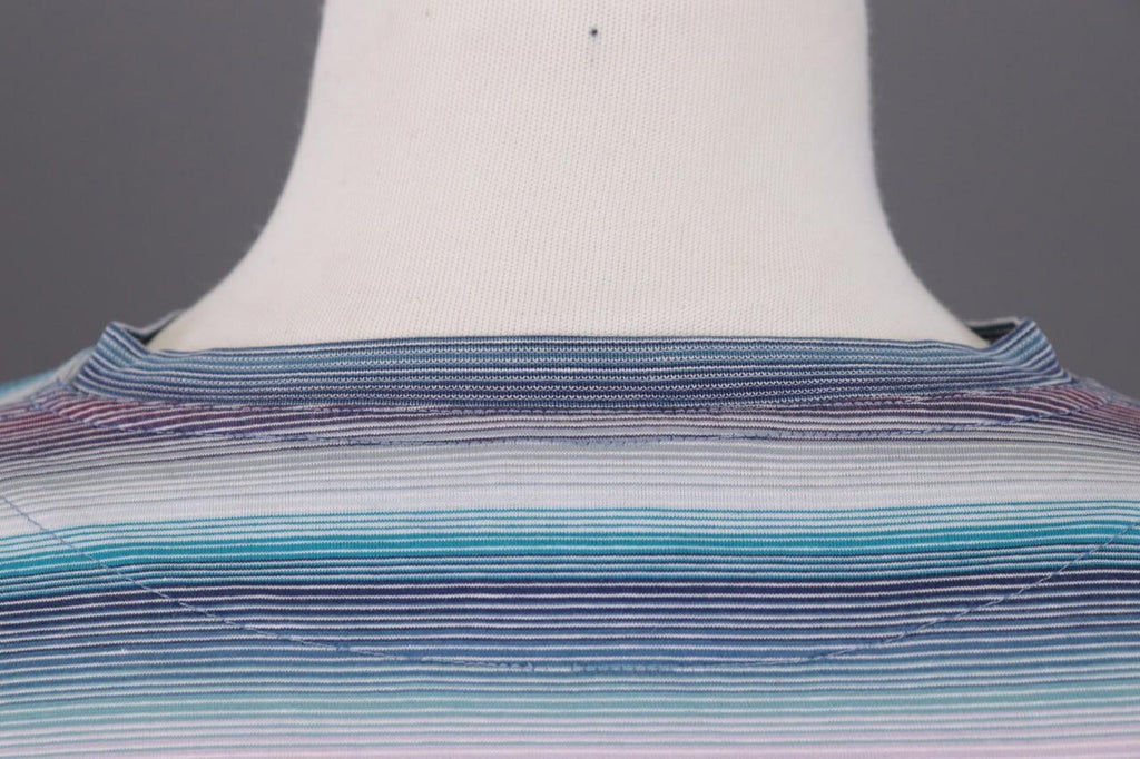 MISSONI UOMO Multicolor Striped Henley Knit Sweater – Size 54