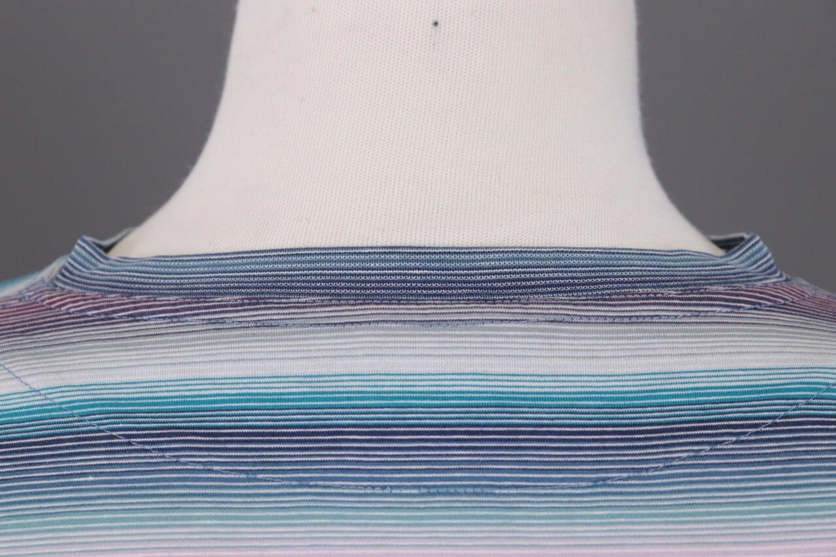 MISSONI UOMO Multicolor Striped Henley Knit Sweater – Size 54