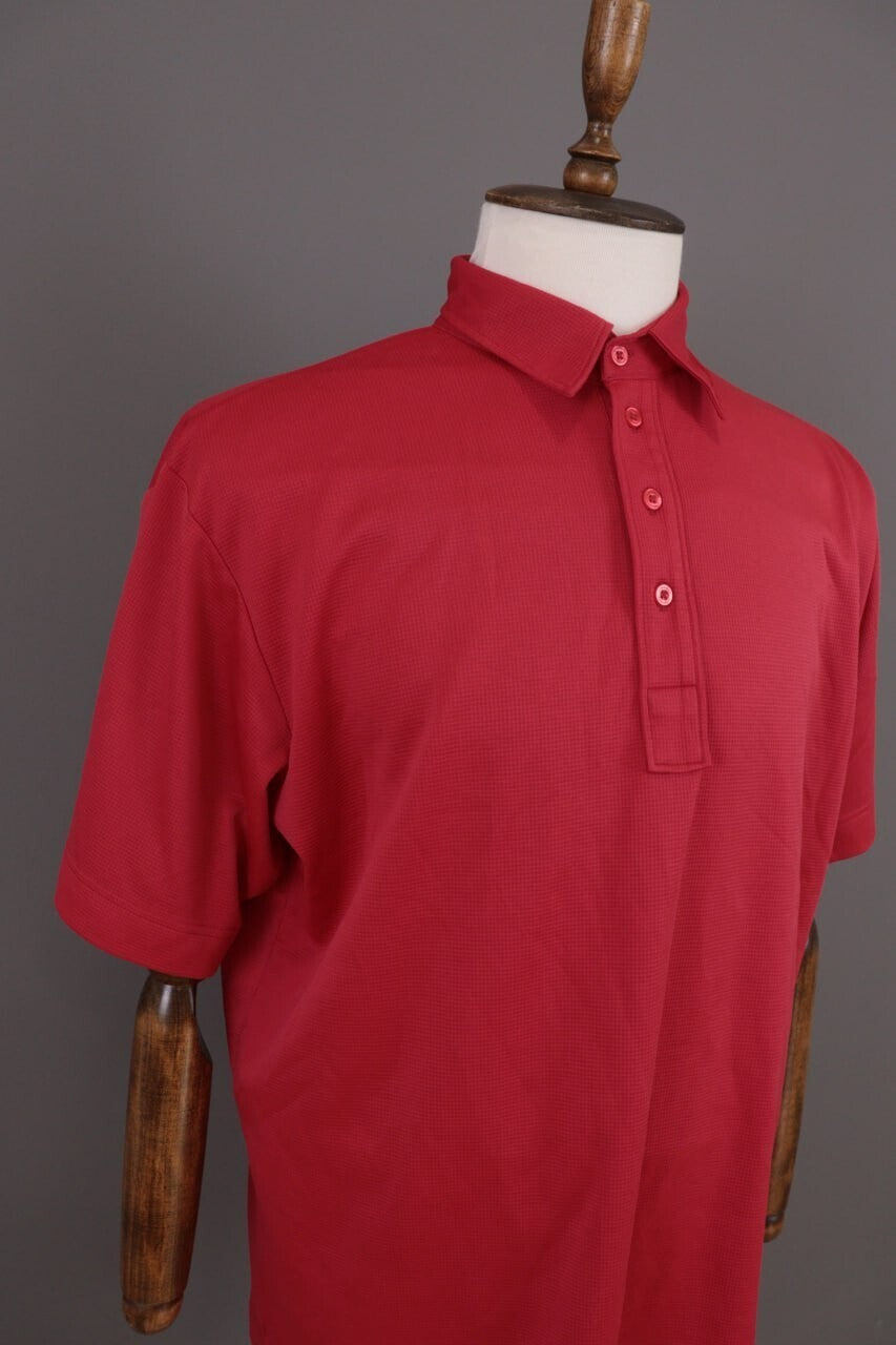 J.Lindeberg Red Sport Golf Short Sleeve Polo Shirt – Size XL