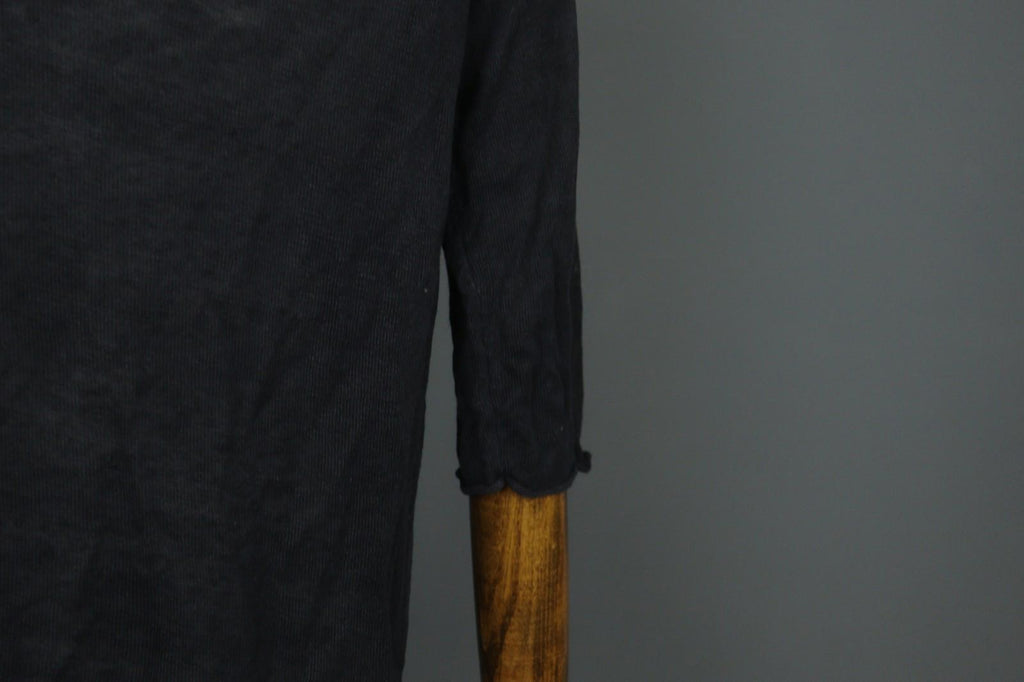 GUDRUN SJODEN Black Linen Knitted Long Sleeve Round Neck Pullover Sweater Sz XS