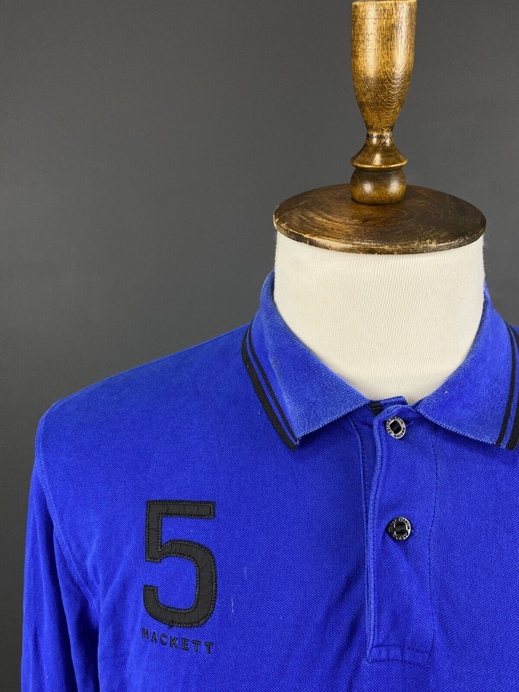 Hackett Aston Martin Racing Blue Long Sleeve #5 Polo Shirt – Size L