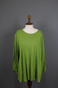 GUDRUN SJODEN Green Printed Round Neck Long Sleeve Pullover Blouse Top – Size XL