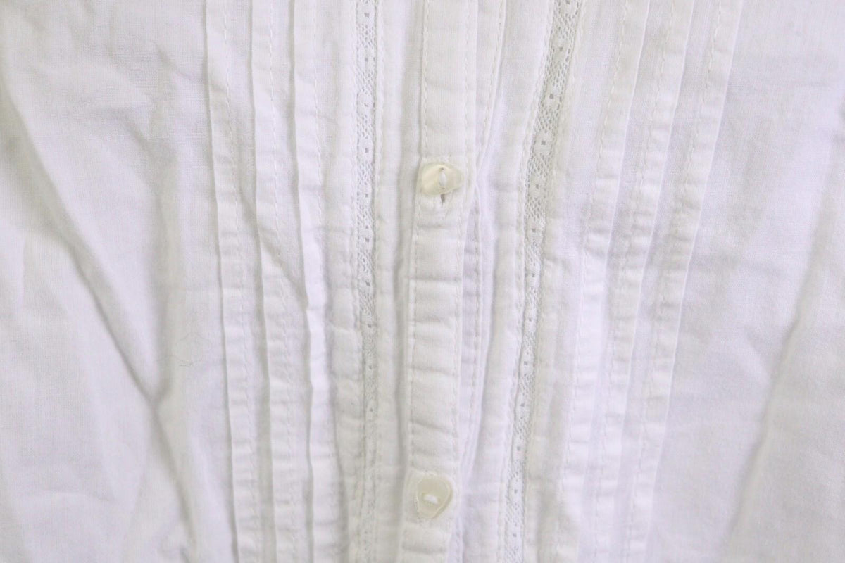 ZADIG & VOLTAIRE White Long Sleeve Button Down Lace Top Blouse Shirt – Size 16-M