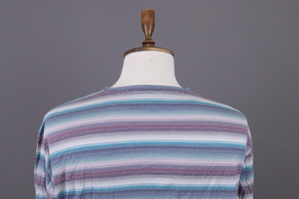 MISSONI UOMO Multicolor Striped Henley Knit Sweater – Size 54