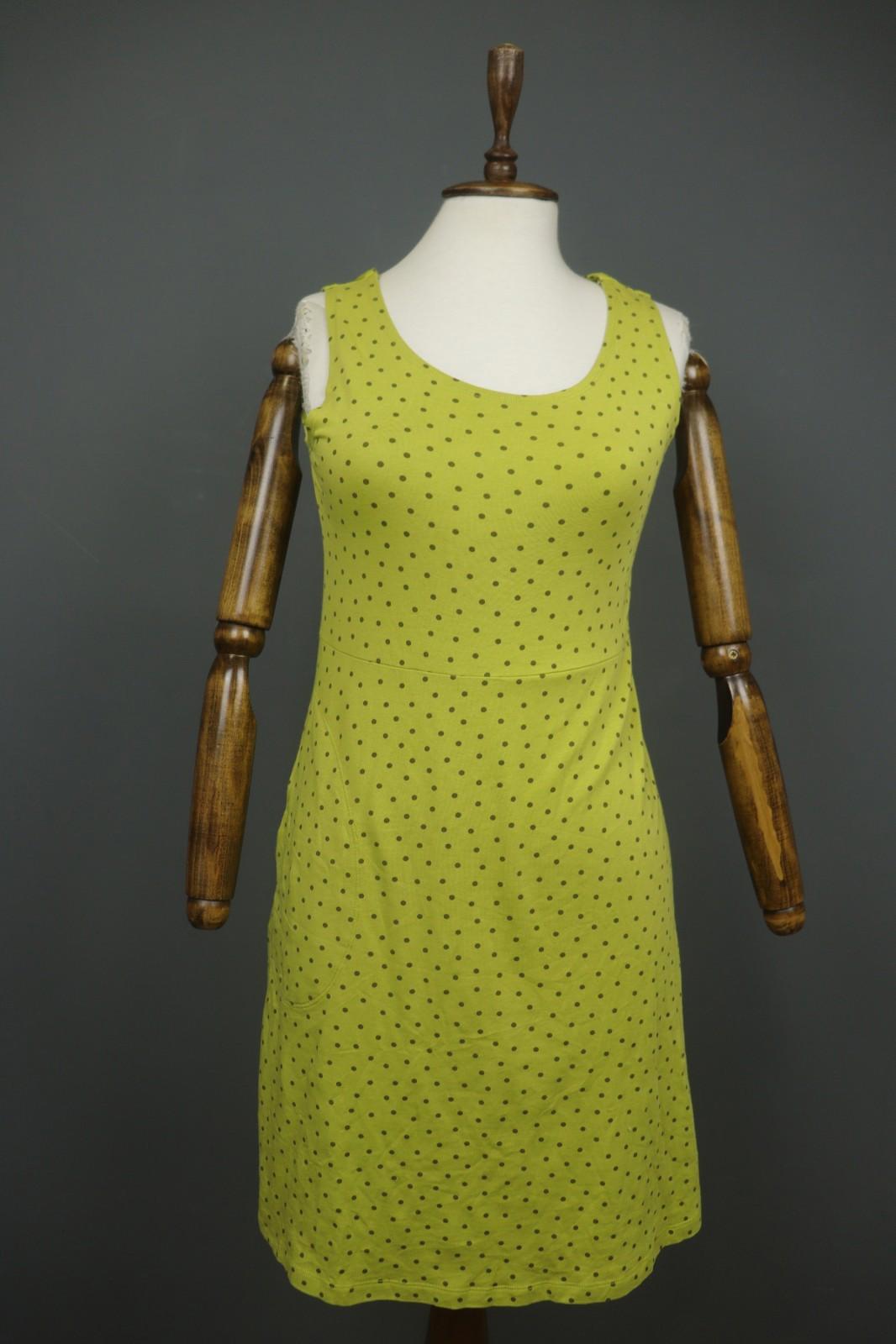 GUDRUN SJODEN Yellow Polka Dot Sleeveless Scoop Neck Pullover Tank Dress – Size S