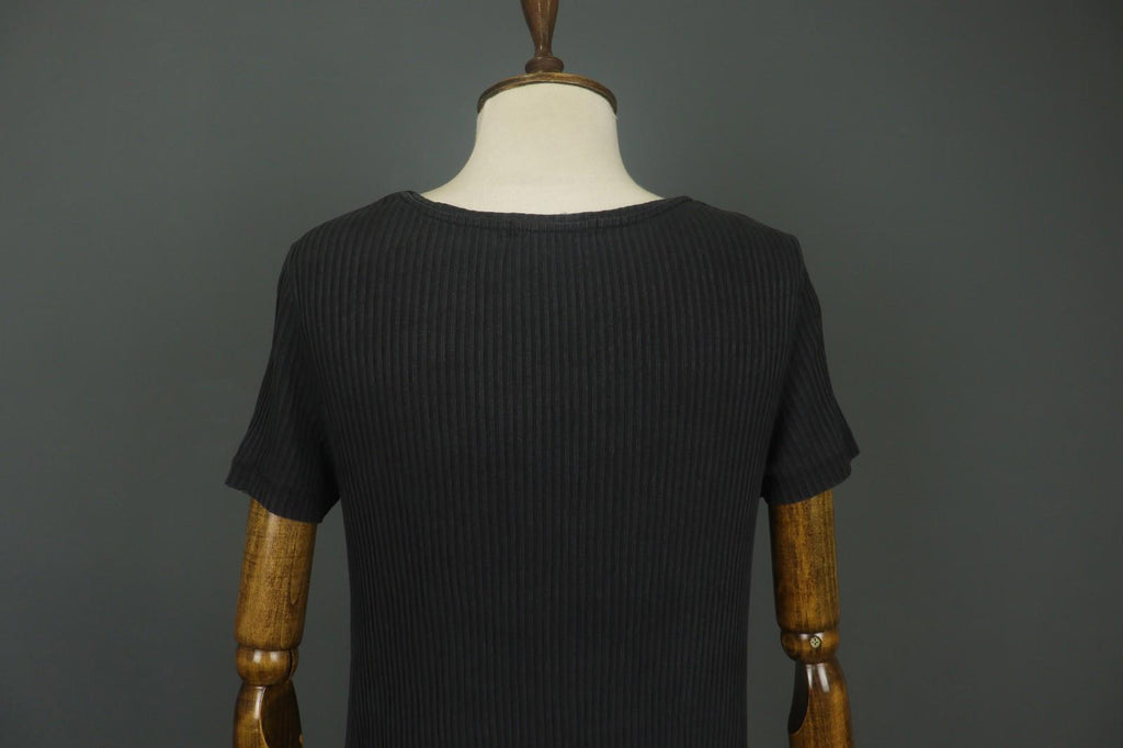 GUDRUN SJODEN Black Lyocell Short Sleeve Round Neck Pullover Shift Dress – Size M