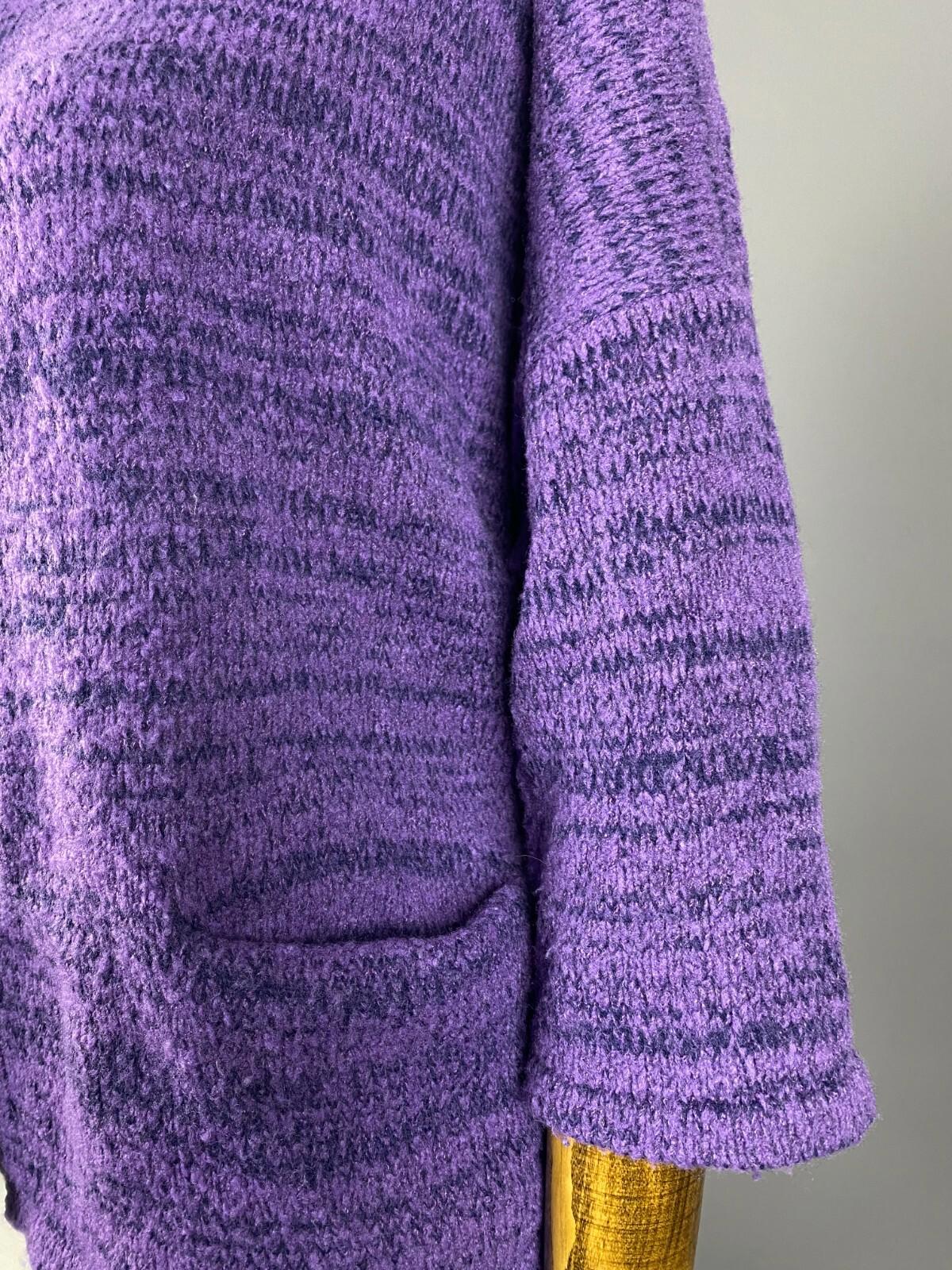 GRIZAS Purple Wool Button Down 3/4 Sleeve Cardigan Sweater – Size M
