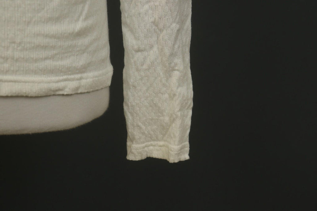 JUST CAVALLI White Knitted Long Sleeve V-Neck Stretch Pullover Sweater – Size 50