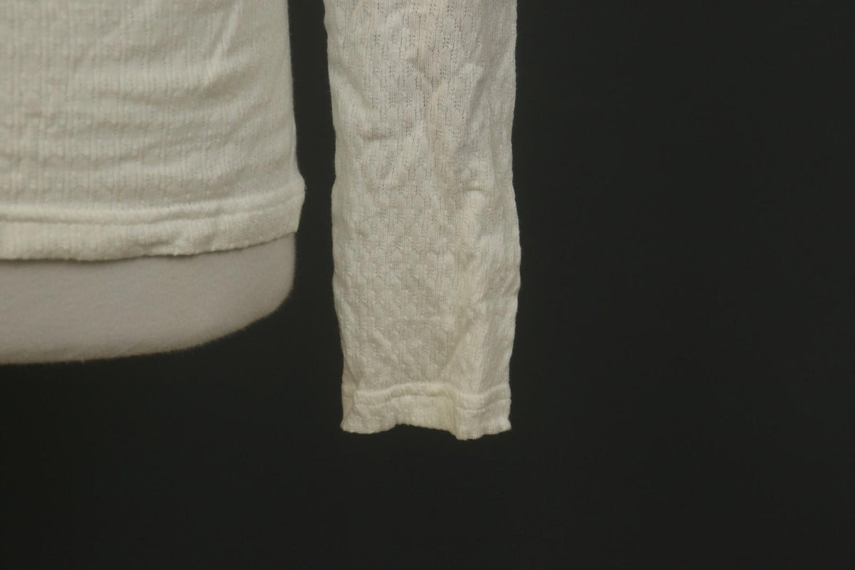 JUST CAVALLI White Knitted Long Sleeve V-Neck Stretch Pullover Sweater – Size 50