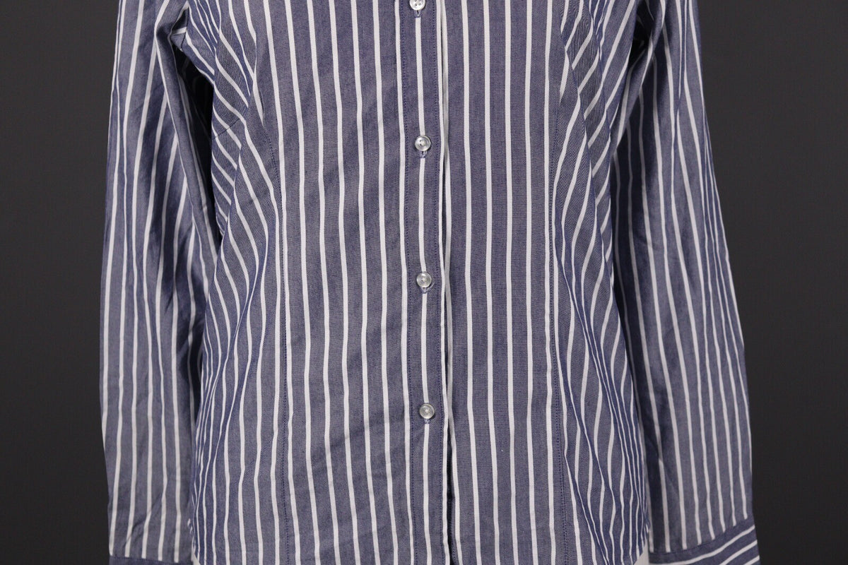 La Martina Blue Stripe Long Sleeve Button Blouse Shirt – Size M
