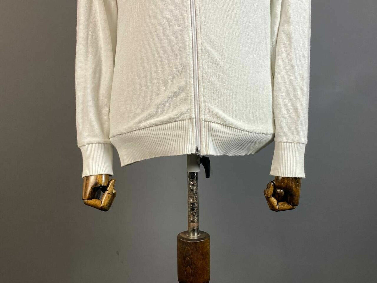 Fred Perry Reissues White Long Sleeze Full Zip Sweater – Men's S