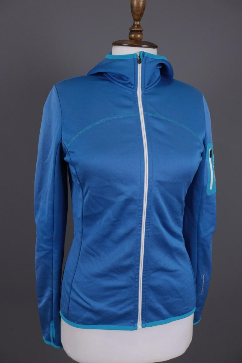 ORTOVOX Merino Wool Blue Full Zip Hooded Fleece Hiking Track Jacket – Size S